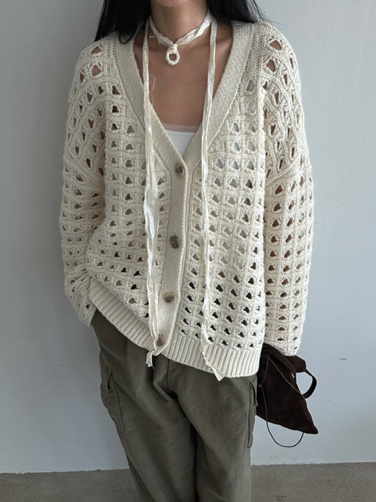 Love Punching Knit Cardigan