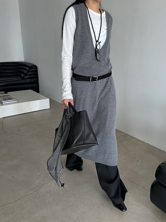 U Neck Wool One-piece