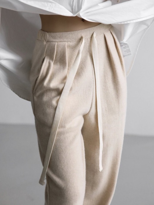Wool Two Pintuck Lounge Trousers