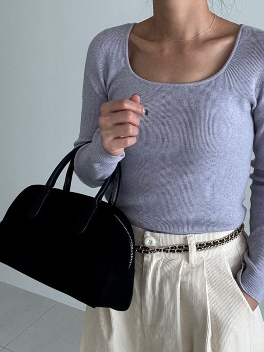 Square Wholegarment Knit Top
