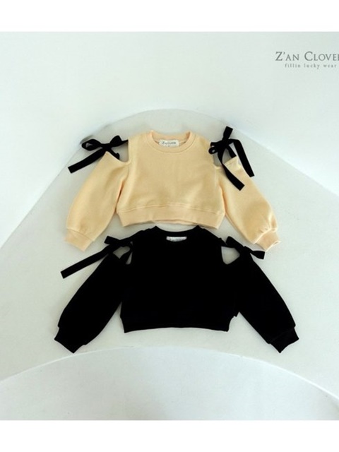 Shoulder Ribbon Sweatshirt