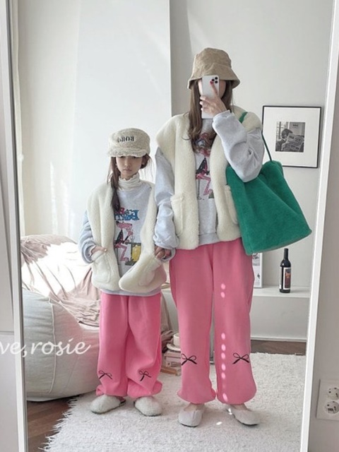 Ribbon Jogger Pants with Mom