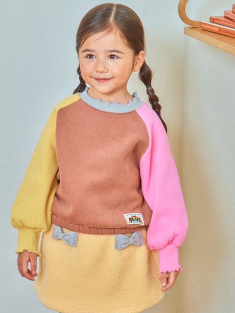 Heart Patch Colored Fleeced Top
