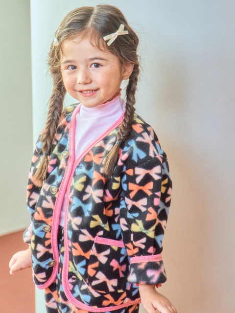 Fleece Graphic Cardigan