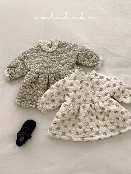 Flower Heart Quilted Dress (Kids)