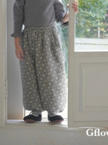 Gray Flower Pants