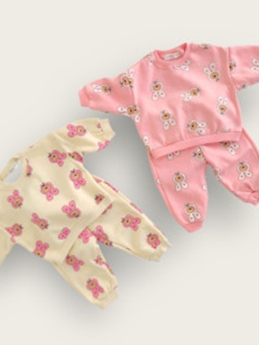 Heart Bear Top Bottom Set