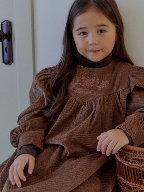 Ash Flower Embroidery Dress