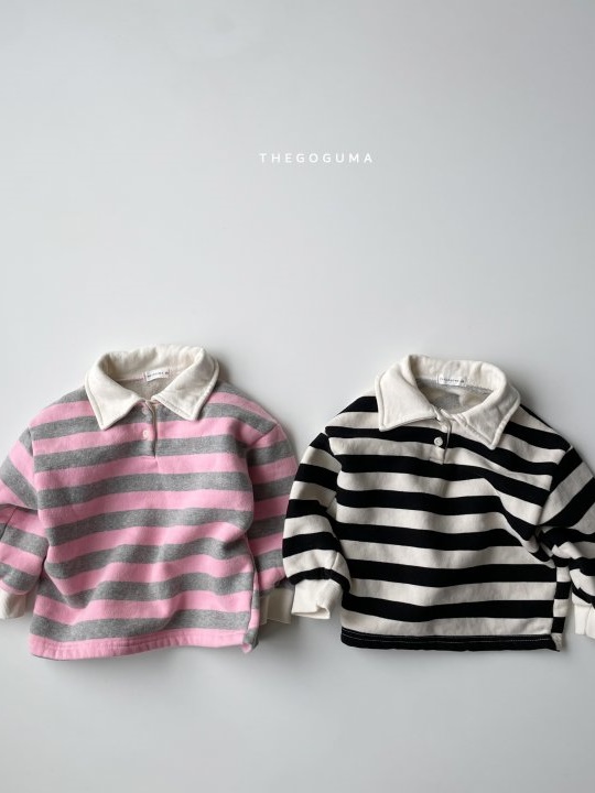 Stripe Fleeced Collar Tee