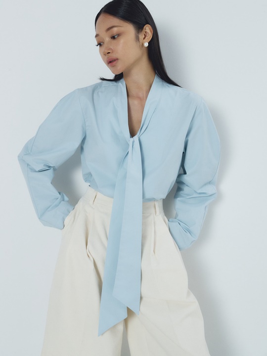 Peach Tie Blouse