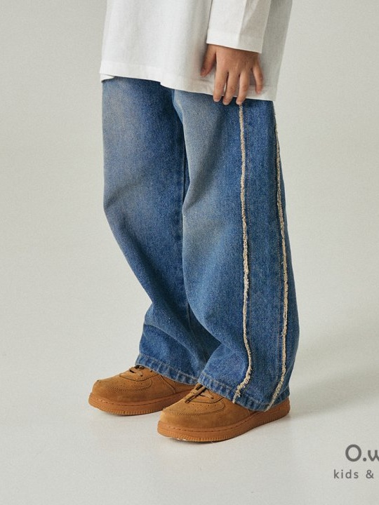 Decoration Brushed Denim Pants