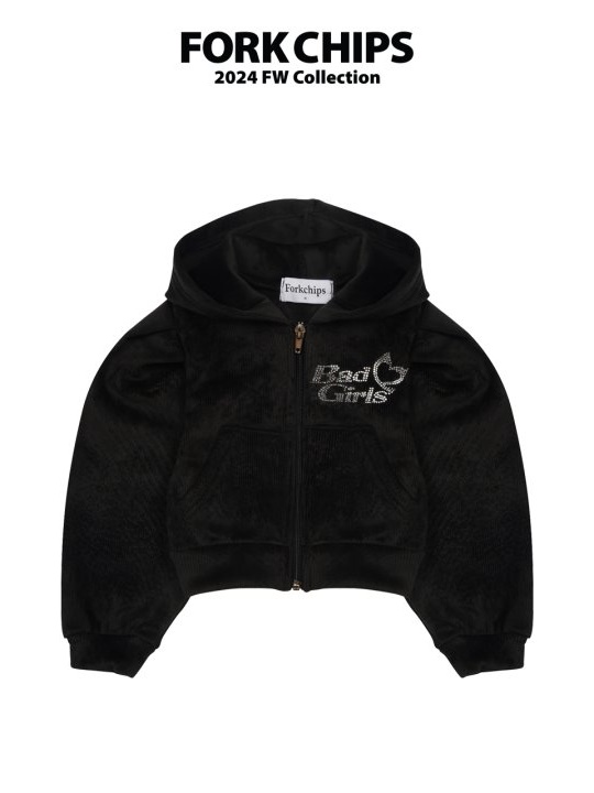 Girls Mink Hooded Zip-up