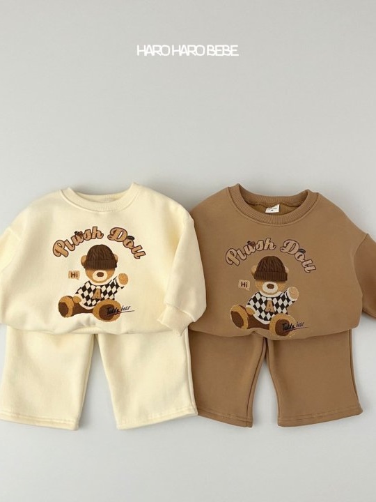 Beanie Bear Fleece Top Bottom Set