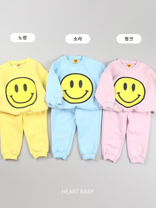 Smile Fleece Top Bottom Set