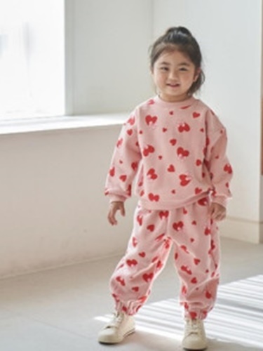 Heart Printed Top Bottom Set