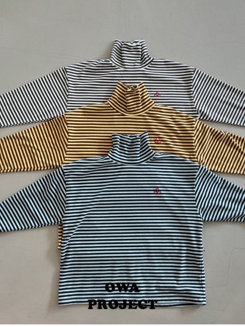 Rib Stripe Turtleneck Tee