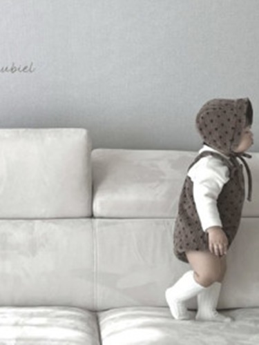 Corduroy Romper Bonnet Set