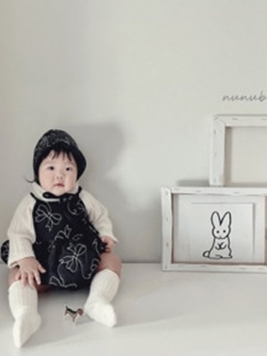 Ribbon Romper Bonnet Set