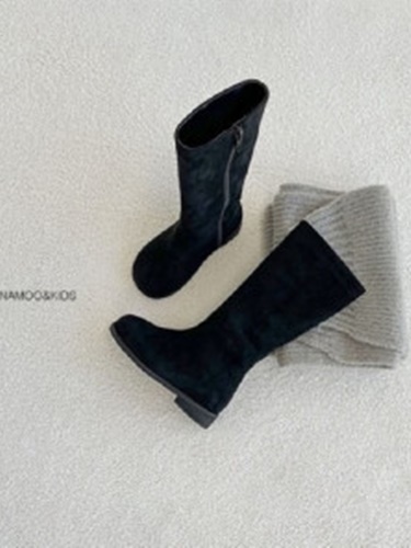Wavy Suede Long Boots (Brushed Lining)