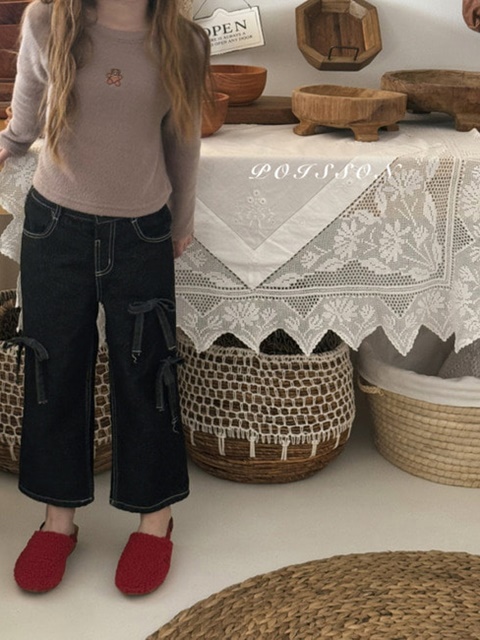 Ribbon Denim Pants