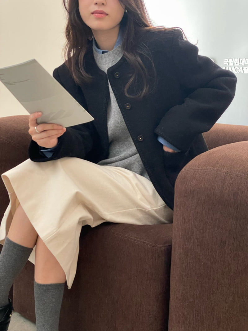 Amygrace - Korean Women Fashion - #momslook - House Wool Round Jacket - 10