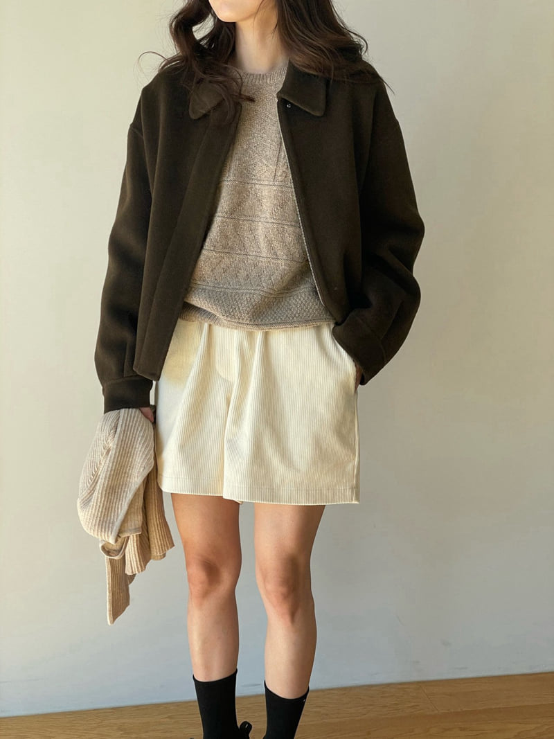 Amygrace - Korean Women Fashion - #momslook - Maron Cable Round Knit Sweater - 6