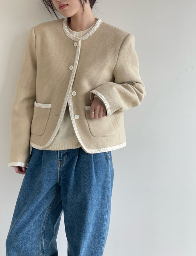 Amygrace - Korean Women Fashion - #womensfashion - House Wool Round Jacket - 3