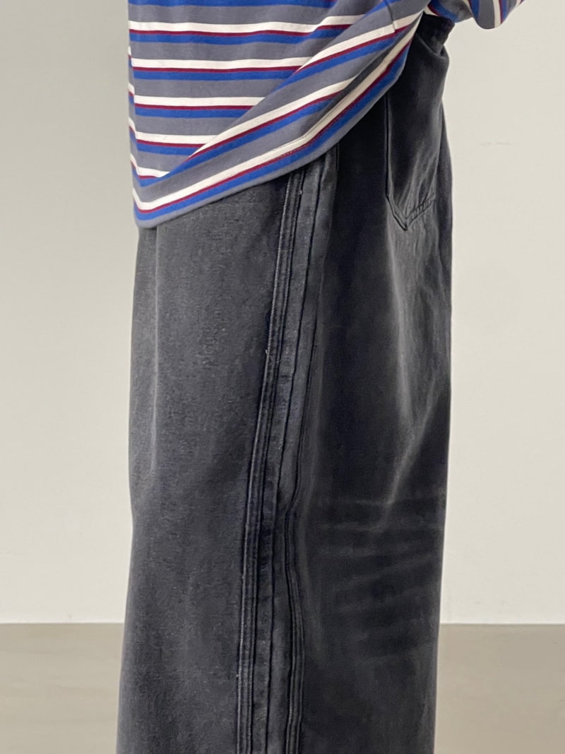 Another Avenue - Korean Women Fashion - #shopsmall - Two Lines Dark Denim Pants - 5