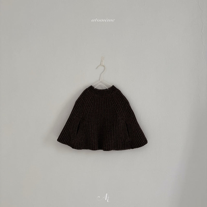Atomeme - Korean Baby Fashion - #babyoutfit - Olive Knit Poncho - 5