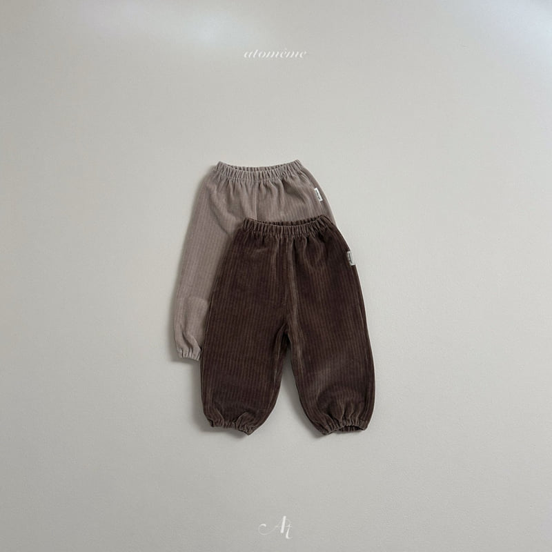 Atomeme - Korean Baby Fashion - #babywear - Cocoa Ribbed Jogger Pants - 3