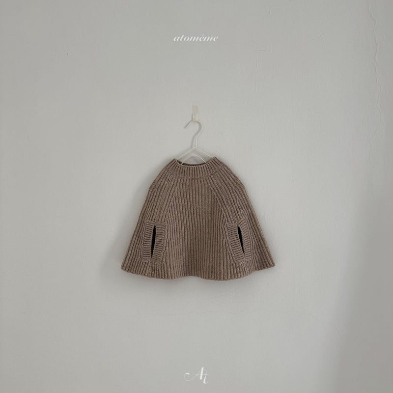 Atomeme - Korean Baby Fashion - #onlinebabyboutique - Olive Knit Poncho - 7
