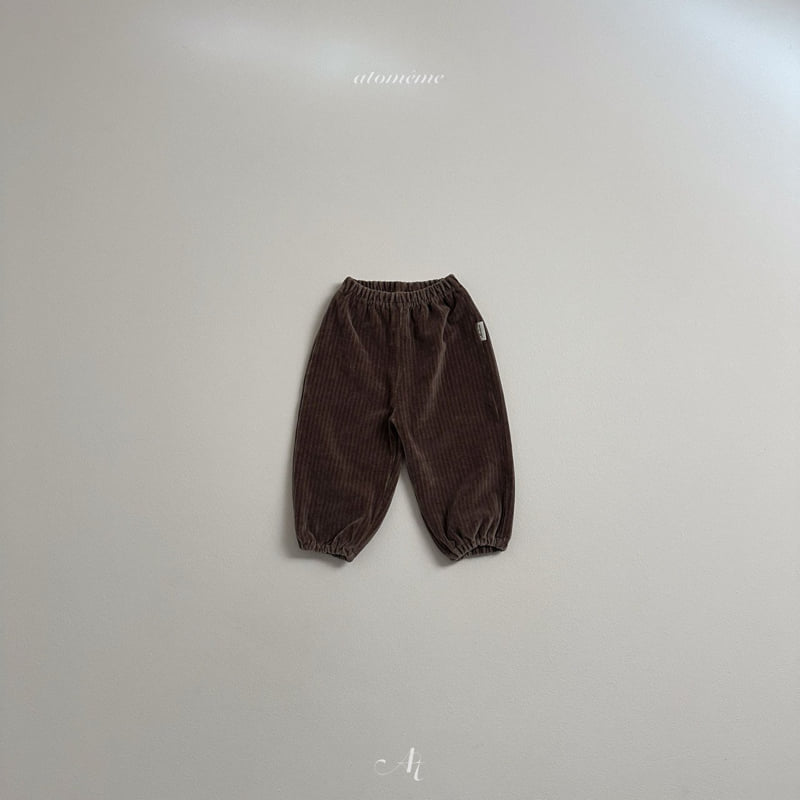 Atomeme - Korean Baby Fashion - #onlinebabyshop - Cocoa Ribbed Jogger Pants - 5