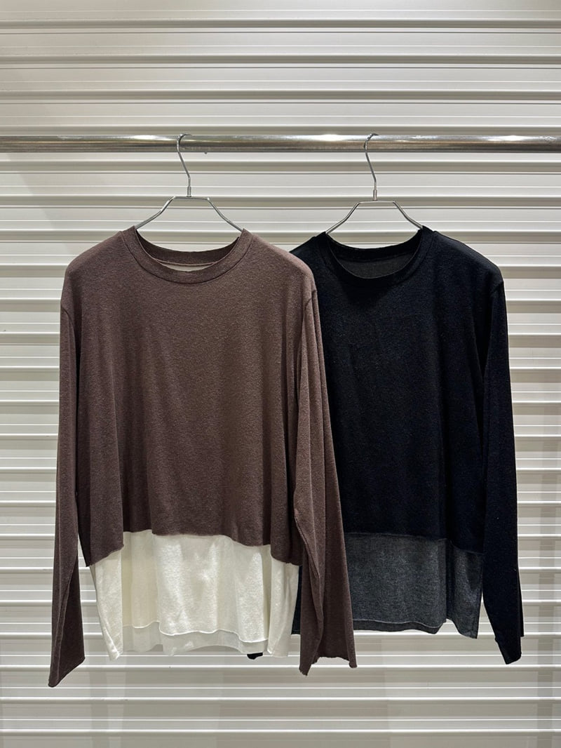 Bricklane - Korean Women Fashion - #womensfashion - Double Colored Tee