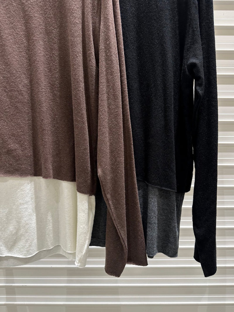 Bricklane - Korean Women Fashion - #womensfashion - Double Colored Tee - 3
