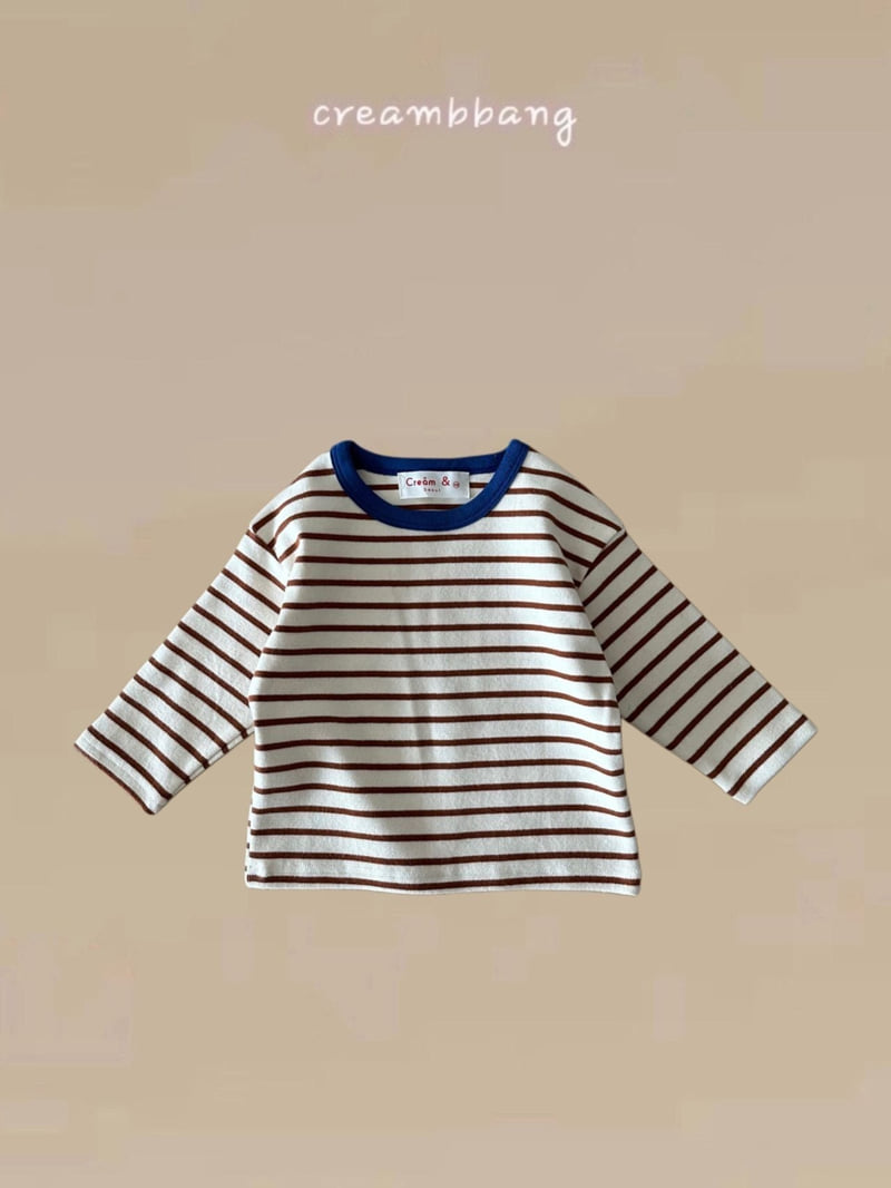 Cream Bbang - Korean Children Fashion - #Kfashion4kids - Fleece Stripe Tee - 6