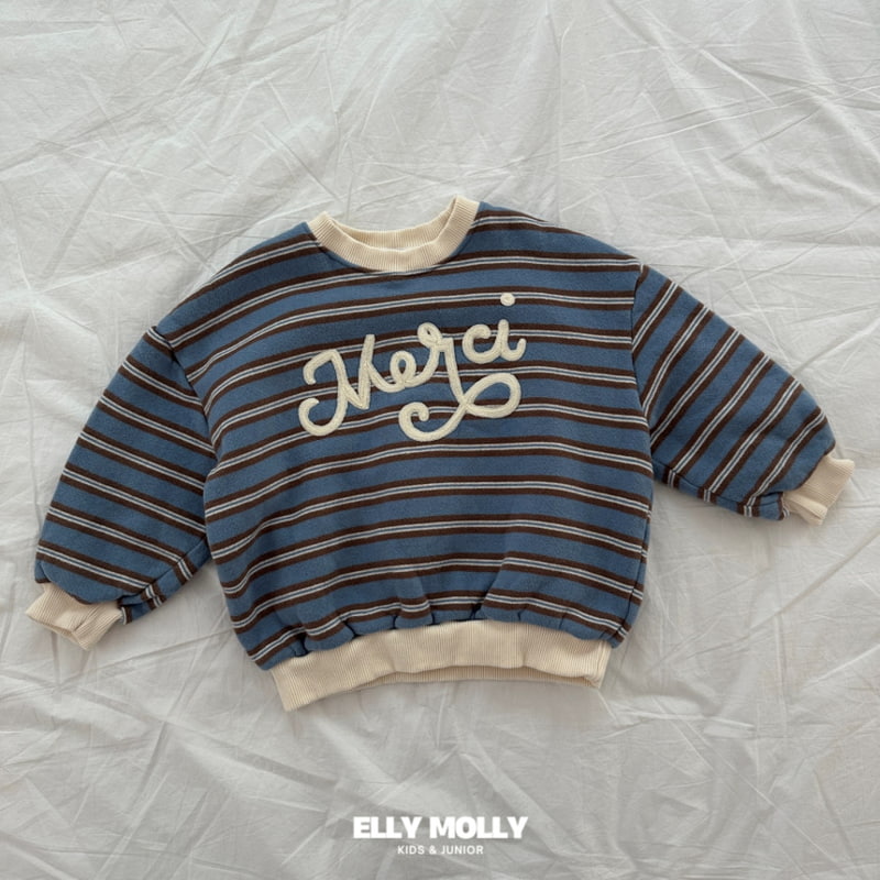 Ellymolly - Korean Children Fashion - #kidzfashiontrend - Merci Stripe Sweatshirts - 6