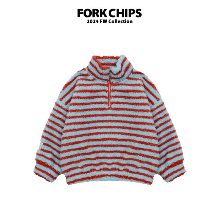 Fork Chips - Korean Children Fashion - #discoveringself - Patch Dumble Half Zip-up - 8