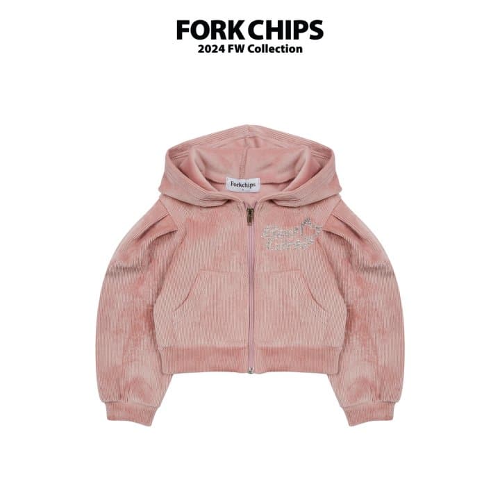 Fork Chips - Korean Children Fashion - #todddlerfashion - Girls Mink Hooded Zip-up