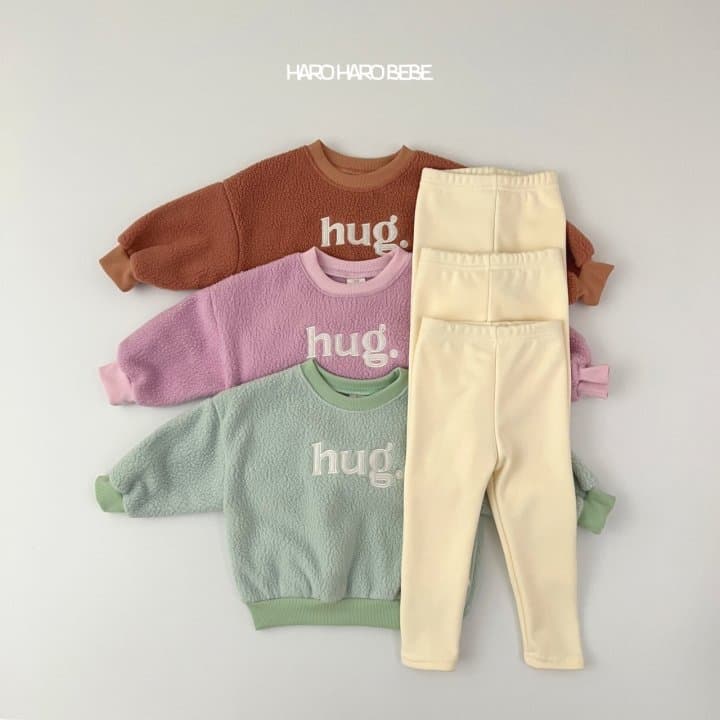 Haro Haro - Korean Children Fashion - #childrensboutique - Hug Top Bottom Set - 2