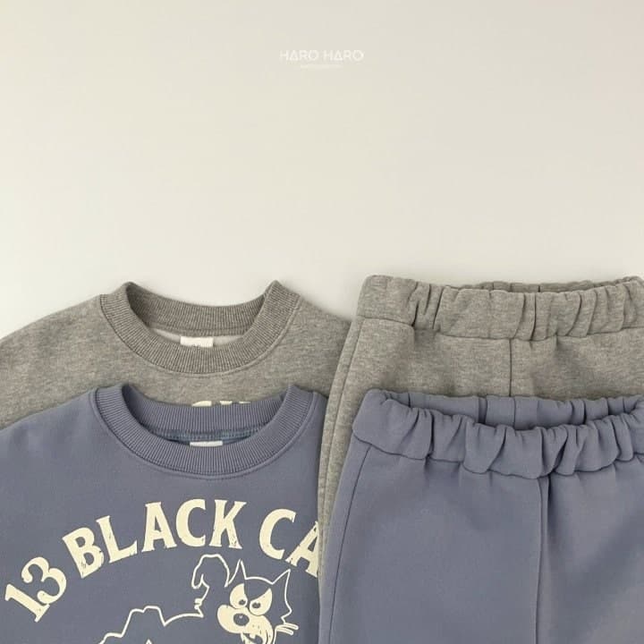 Haro Haro - Korean Children Fashion - #littlefashionista - Black Cat Fleece Set - 2