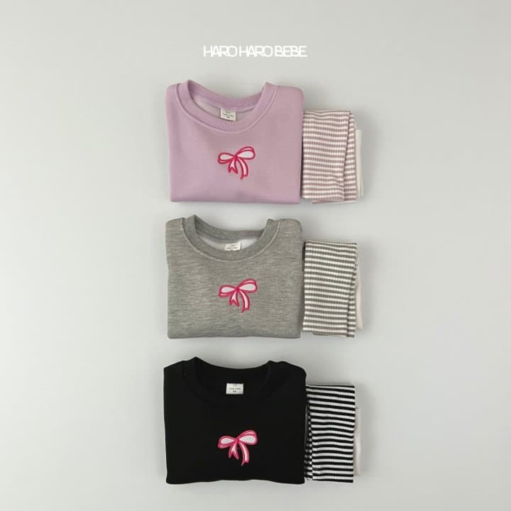 Haro Haro - Korean Children Fashion - #littlefashionista - Ribbon Fleece Top Bottom Set - 8