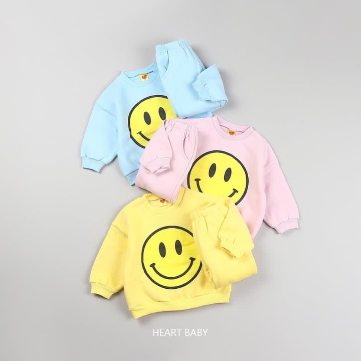 Heart Baby - Korean Children Fashion - #kidsshorts - Smile Fleece Top Bottom Set - 6