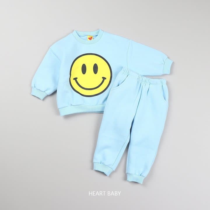 Heart Baby - Korean Children Fashion - #littlefashionista - Smile Fleece Top Bottom Set - 10