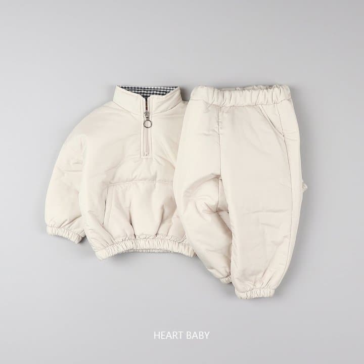 Heart Baby - Korean Children Fashion - #littlefashionista - Padding Check Top Bottom Set - 8