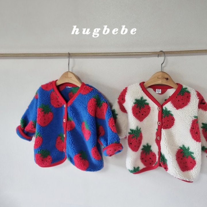 Hug Bebe - Korean Baby Fashion - #babygirlfashion - Fleece Strawberry Jacket