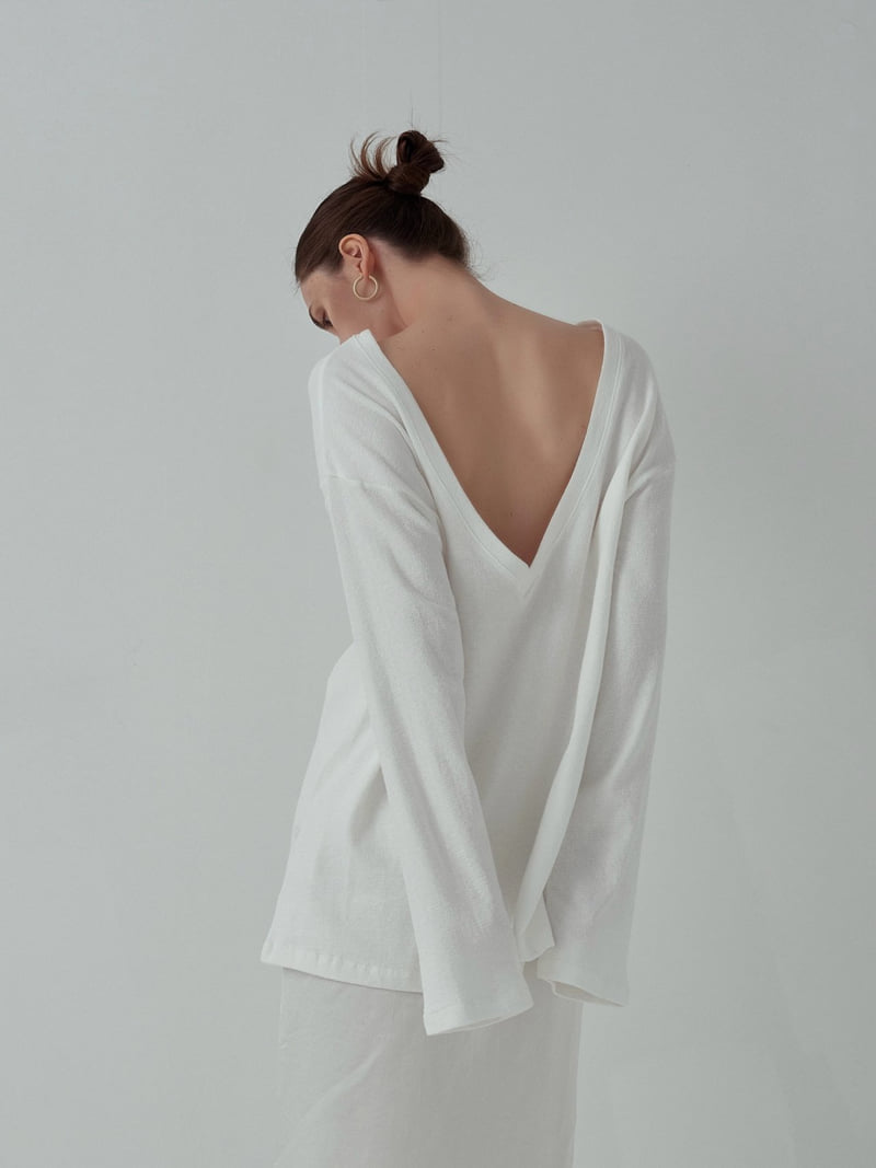 Inssense - Korean Women Fashion - #momslook - Oversized Backless Sweatshirt - 5