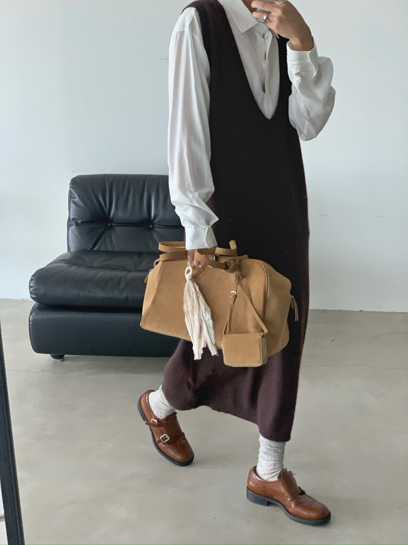 Jade Market - Korean Women Fashion - #momslook - U Neck Wool One-piece - 10