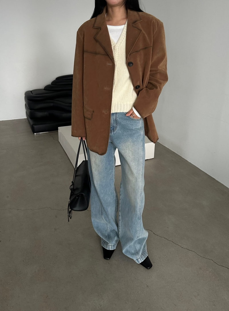 Jade Market - Korean Women Fashion - #vintageinspired - Jay Slit Jacket - 11