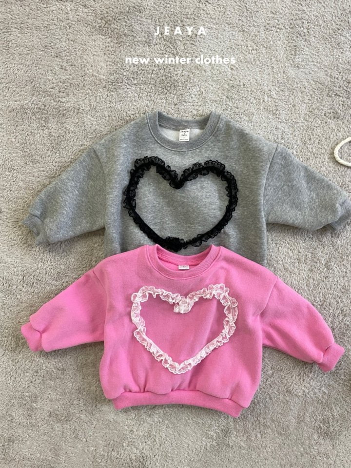 Jeaya & Mymi - Korean Baby Fashion - #babygirlfashion - Heart Lace Sweatshirts - 3