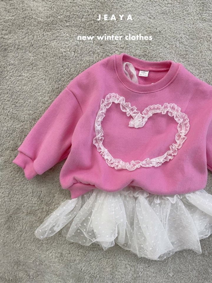 Jeaya & Mymi - Korean Baby Fashion - #onlinebabyshop - Heart Lace Sweatshirts - 11